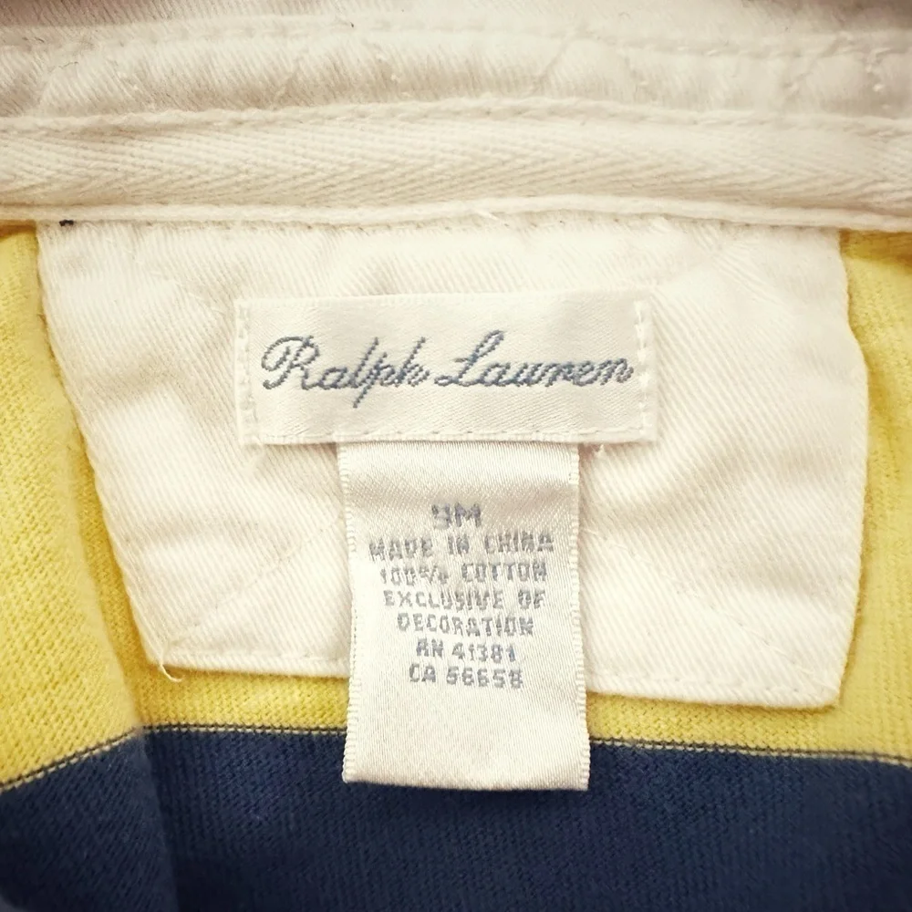 Ralph Lauren | Striped Cotton Rugby Shortall (9 mos) 🏉
